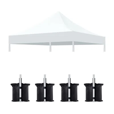Streamdale Furniture Streamdale 10x10 Canopy Replacement Top & Weight Bags (no Frame) - White