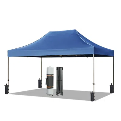 STREAMDALE FURNITURE STREAMDALE 10X15 POP-UP CANOPY TENT, WATERPROOF, UV PROTECTION, ADJUSTABLE HEIGHT, BLUE