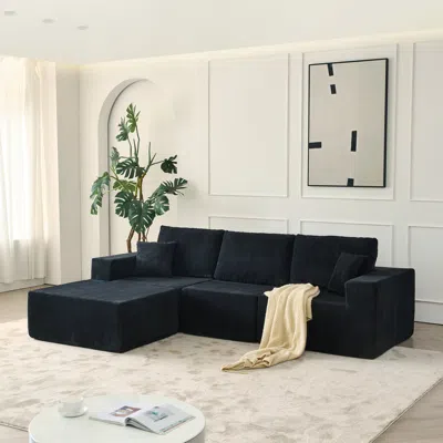 Streamdale Furniture Streamdale 110" Cloud Modular Sectional Sofa W/ Ottoman & Pillows