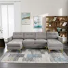 Streamdale Furniture Streamdale 110" L-shape Convertible Sectional Sofa With Ottoman