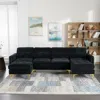 Streamdale Furniture Streamdale 110" L-shape Convertible Sectional Sofa With Ottoman