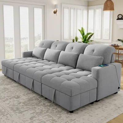Streamdale Furniture Streamdale 110" Oversized U-shape Sectional Sofa Bed With Storage And Usb Ports