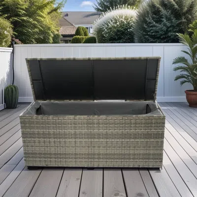 Streamdale Furniture Streamdale 113 Gallon Wicker Outdoor Storage Box
