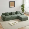Streamdale Furniture Streamdale 114-inch Corduroy Modular Sofa With Inlaid Design, 3 Pillows & 4 Configurable Modules.