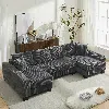 Streamdale Furniture Streamdale 114" U-shaped Sleeper Sofa Bed - Dark Gray Corduroy