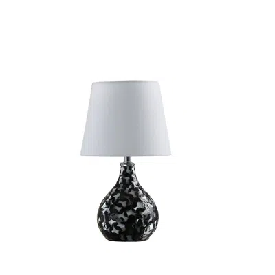 Streamdale Furniture Streamdale 11.5" In Modern Black Seashell Swirl Pattern Mini Polyresin Table