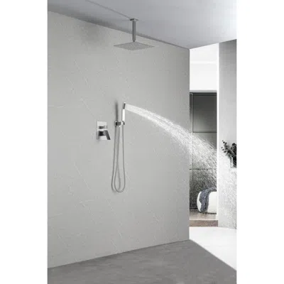 Streamdale Furniture Streamdale 12" Rain Shower Head Systems Wall Mounted Shower 0002 In Silver