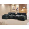 Streamdale Furniture Streamdale 120" U-shaped Sofa W/ Console Table, Usb Ports & Pillows In Green