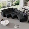 Streamdale Furniture Streamdale 126" L-shaped Sofa Sectional Sofa Couch Pull-out Sofa Bed With Charging Devices And Cup H