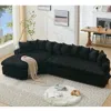 Streamdale Furniture Streamdale 127" Large Sectional Sofa, Curved Design, Soft Corduroy, No Assembly