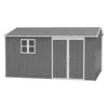 Streamdale Furniture Streamdale 12x10 Ft Outdoor Storage Shed Metal, Large Garden Tool Sheds With Lockable Doors, Grey