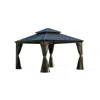Streamdale Furniture Streamdale 12'x12' Hardtop Gazebo With Aluminum Frame And Double Roof (brown)