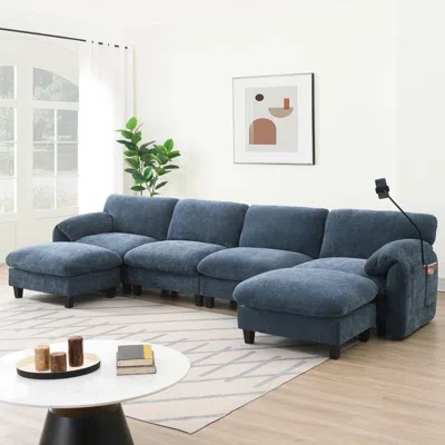 Streamdale Furniture Streamdale 140" Modular U-shape Sectional Sofa W/ Ottoman