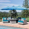 Streamdale Furniture Streamdale 15ft Double-sided Market Umbrella With Crank Lift For Ample Shade