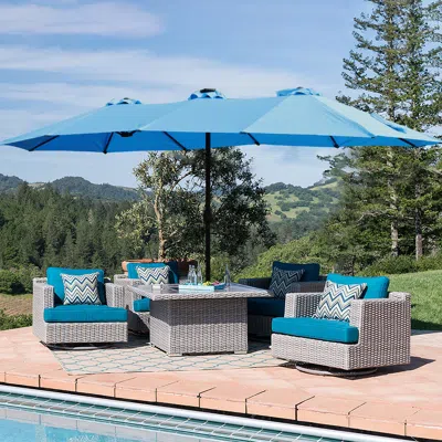 Streamdale Furniture Streamdale 15ft Double-sided Market Umbrella With Crank Lift For Ample Shade