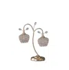 Streamdale Furniture Streamdale 17.25" Rose Gold 2-floral Bell Glam Metal Table Lamp