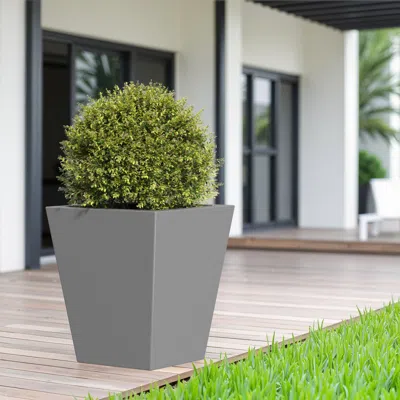 Streamdale Furniture Streamdale 18" Metal Tapered Planter - Outdoor/indoor Garden Pot