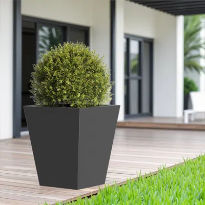 Streamdale Furniture Streamdale 18" Metal Tapered Planter - Outdoor/indoor Garden Pot