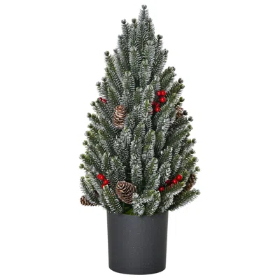 Streamdale Furniture Streamdale 18" Tall Unlit Miniature Snow-flocked Tabletop Artificial Christmas Tree