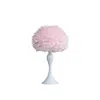 Streamdale Furniture Streamdale 18.25"in Soft Pink Feather Aquina Crisp White Contour Glam Table