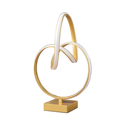 Streamdale Furniture Streamdale 19" In Abstract Infinity Matte Gold Modern Table Lamp