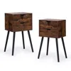 Streamdale Furniture Streamdale 2-drawer Nightstand In Rustic Brown