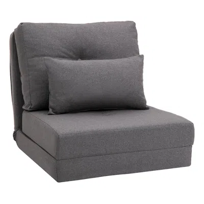 Streamdale Furniture Streamdale 2-in-1 Floor Lazy Sofa With 5 Position Adjustable Backrest In Gray