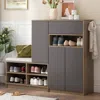 Streamdale Furniture Streamdale 2-in-1 Shoe Storage Bench With Adjustable Shelves