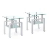Streamdale Furniture Streamdale 2-layer Tempered Glass End Table With Storage