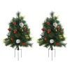 Streamdale Furniture Streamdale 2-pack 22.5in Outdoor Pre-lit Artificial Pine Christmas Trees With Warm White Lights In Green