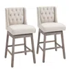 Streamdale Furniture Streamdale 2-pack Beige 30" Barstools With Button Tufted Design