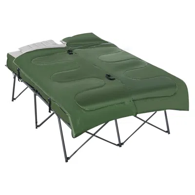 Streamdale Furniture Streamdale 2-person Folding Camping Cot Portable Outdoor Bed Set With Sleeping Bag