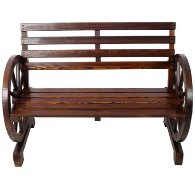 Streamdale Furniture Streamdale 2-person Wagon Wheel Bench For Outdoor & Patio
