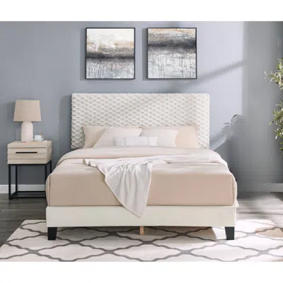 Streamdale Furniture Streamdale 2-piece Bedroom Set, Plush 3d Upholstered Bed With Nightstand, Full