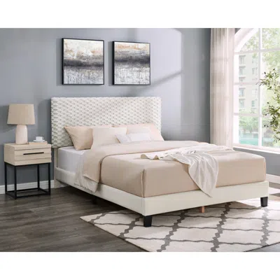 Streamdale Furniture Streamdale 2-piece Bedroom Set, Plush 3d Upholstered Bed With Nightstand, Queen