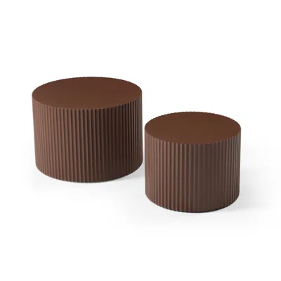 Streamdale Furniture Streamdale 2-piece Brown Mdf Nesting Table Set