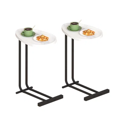 Streamdale Furniture Streamdale 2-piece C-shaped End Table With Slide