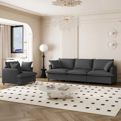 Streamdale Furniture Streamdale 2-piece Chenille Sofa Set With Pillows