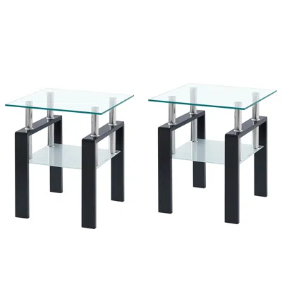 Streamdale Furniture Streamdale 2-piece Clear Tempered Glass Small Table