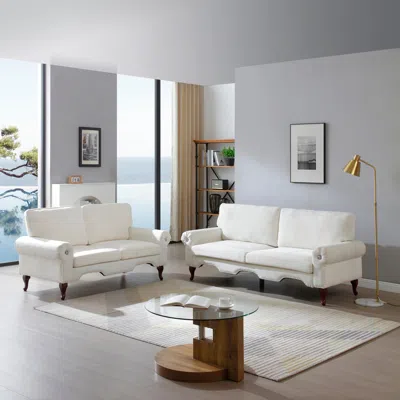 Streamdale Furniture Streamdale 2-piece Sectional Sofa Set With Pillows - Beige