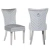 Streamdale Furniture Streamdale 2-piece Velvet Chair With Silver Steel Legs