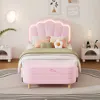 Streamdale Furniture Streamdale 2-pieces Bedroom Sets Twin Size Flower-shaped Upholstered Led Platform Bed With Storage O