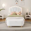 Streamdale Furniture Streamdale 2-pieces Bedroom Sets Twin Size Flower-shaped Upholstered Led Platform Bed With Storage O