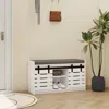 Streamdale Furniture Streamdale 2-tier Entryway Bench With Sliding Doors And Cushion