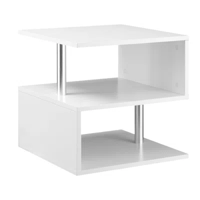 Streamdale Furniture Streamdale 20" Modern End Table, Accent Side Table, S-shaped Coffee Table With Storage Shelf And Ste