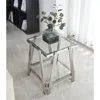 Streamdale Furniture Streamdale 20" Square Glass End Table - Silver