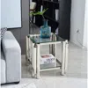 Streamdale Furniture Streamdale 20" Square Glass End Table - Silver