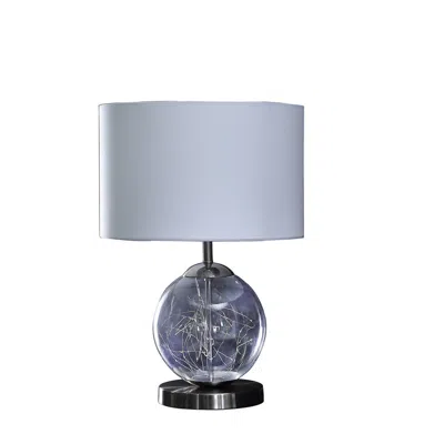 Streamdale Furniture Streamdale 20.5" In Athena Glass Led Plasma Mid-century Metal Table Lamp