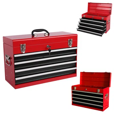 Streamdale Furniture Streamdale 21-inch Heavy Duty 4-drawer Portable Metal Tool Box With Ball Bearing Slides