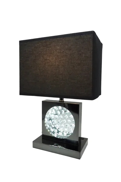 Streamdale Furniture Streamdale 22"h Black Pewter Square Crystal Centerpiece With Night Light